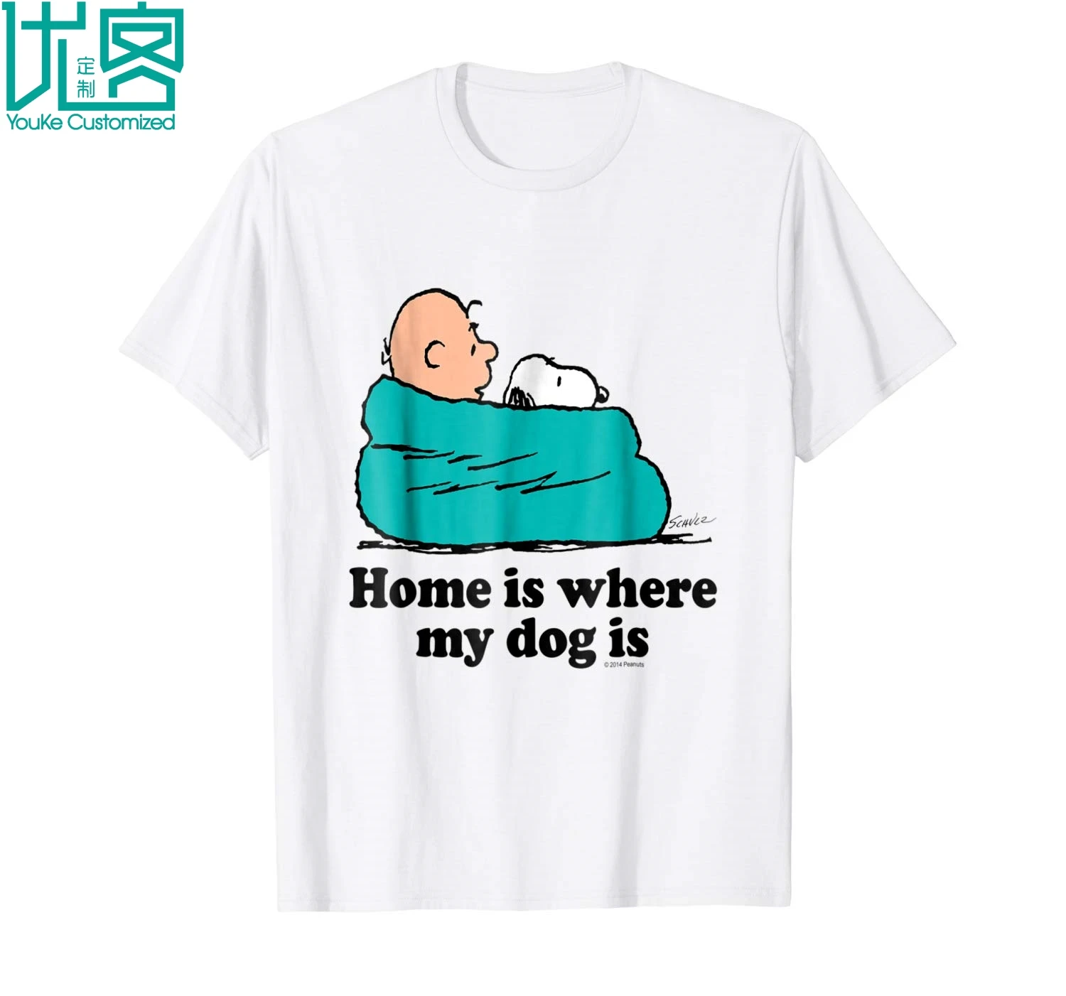 

Peanuts PEANUTS Home Is Where My Dog Is 2019 Summer Men's Short Sleeve T-Shirt