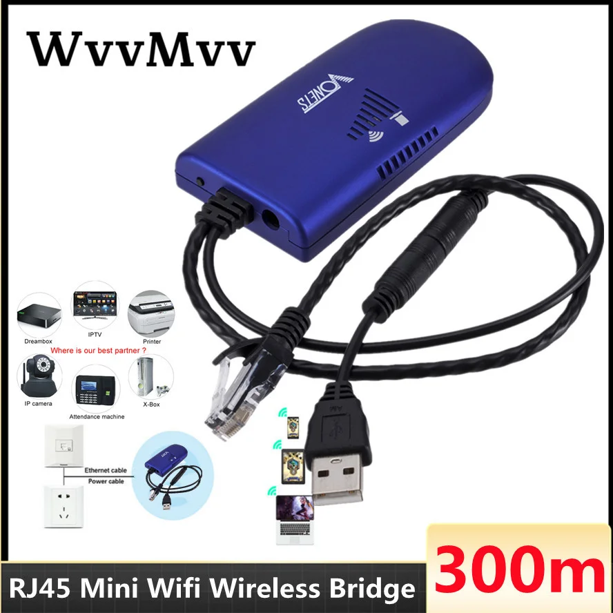 WVVMVV Mini Vonets VAP11G-300 RJ45 Wifi беспроводной мост Ретранслятор маршрутизаторы Wi-Fi для