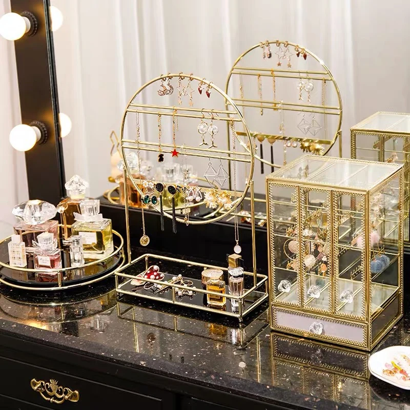 Creative Luxury Jewelry Rack Makeup Storage Shelf Earring Organizer