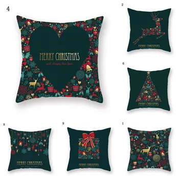

green pillowcase Durable Christmas Pillow case peach skin cushions christmas Pillowcases new year's covers 2021 home supplies