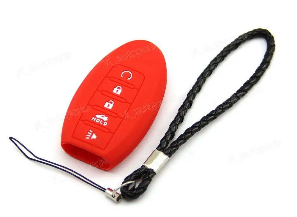 Red Silicone Case Cover Fit For Infiniti Remote Smart Key 5 Button QX60 QX80 KR5S180144014 7812D-S180014 285E33JA5A 285E39NA5A | Автомобили