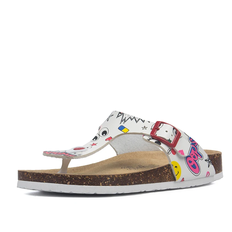 white carton Summer Women Cork Slippers PU Leather Woman Sandals Fashion Flip Flops For Women Mule Clogs Slippers Female Footwear - Цвет: white carton