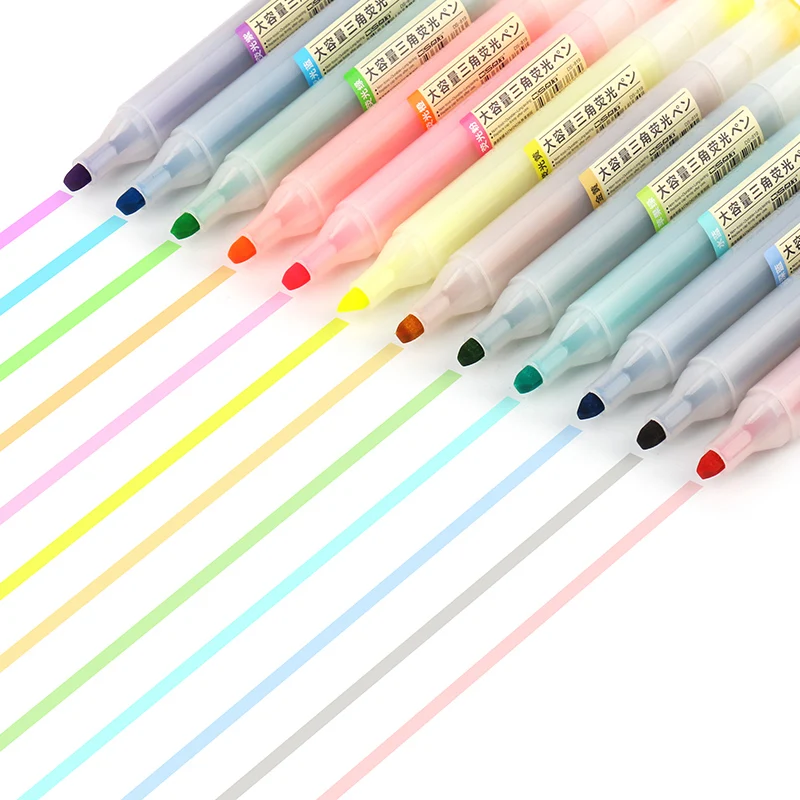 TriangleLargeCapacityInkHighlighterMarkerPenCandyColorNeon