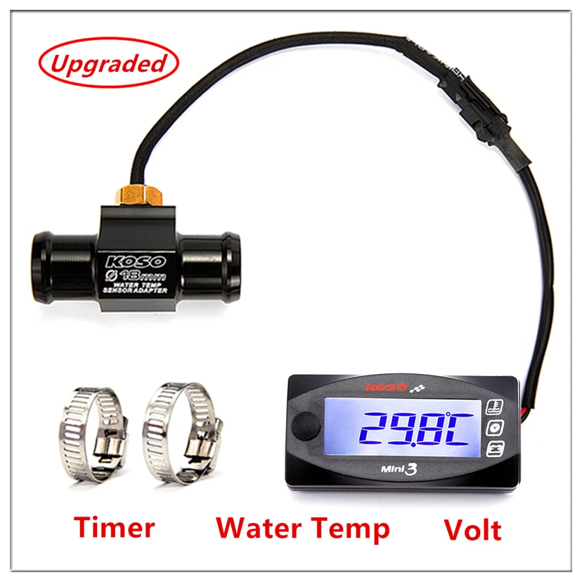 

KOSO Motorcycles Thermometer Voltmeter Timer For YAMXHA NMAX XMAX TMAX Mini3 LED Digital Display Quad Square Water Temperature