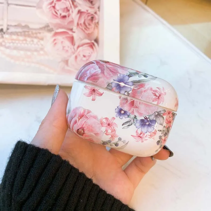 Чехол для наушников для Airpods Pro, жесткий чехол из поликарбоната, Ретро стиль, цветочный чехол, зарядная коробка, оболочка для AirPods 3, защитная крышка