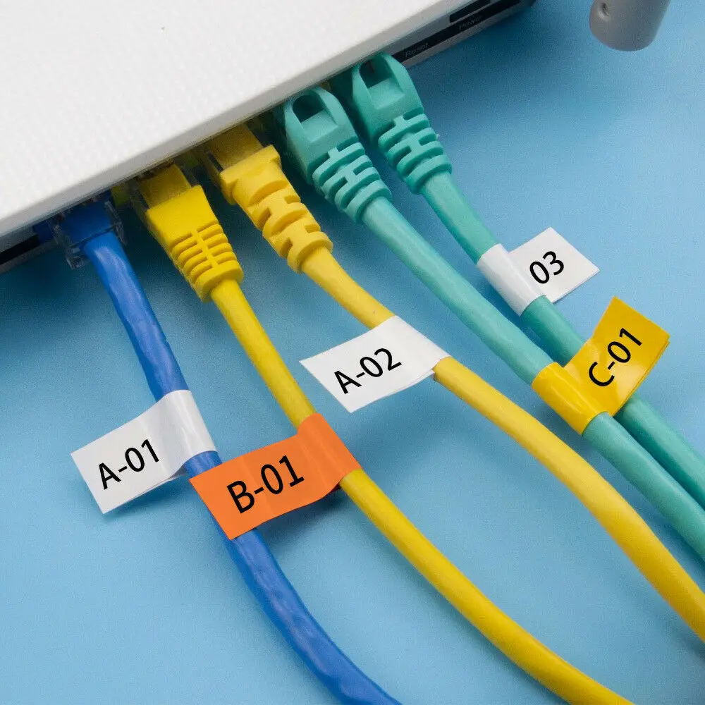 Dymo Rhino 라벨 메이커용 산업용 폴리에스테르 비닐 나일론 테이프, 블랙 온 화이트 옐로우 18443 18444 18445, 9mm, 12mm, 19mm