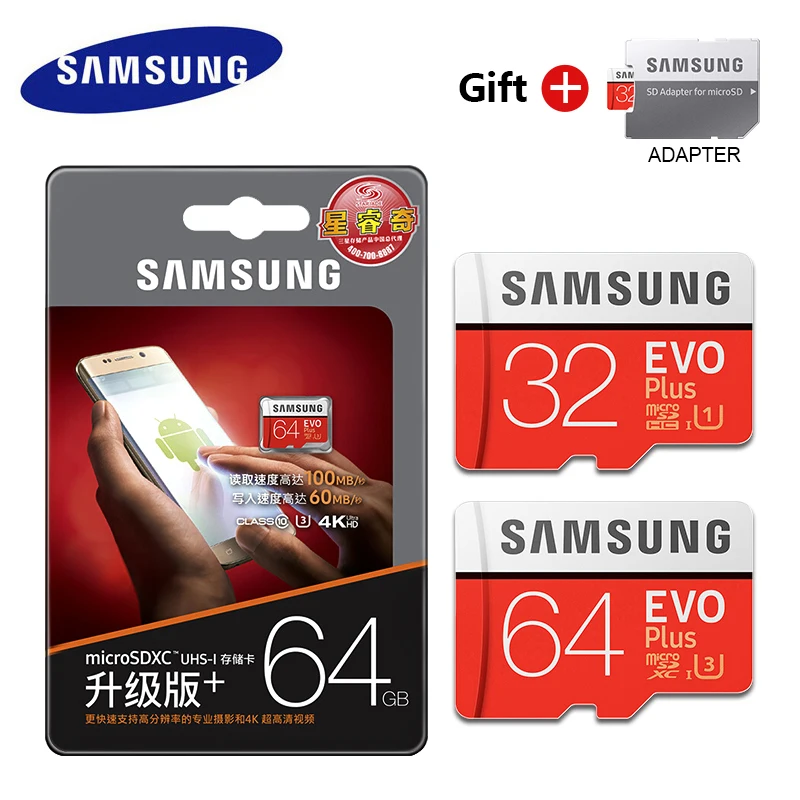 

SAMSUNG micro sd Memory Card 128GB EVO plus U3 512GB 256GB 64gb Class10 Micro SD Card 32GB microSD UHS-I sd/TF Card for phone