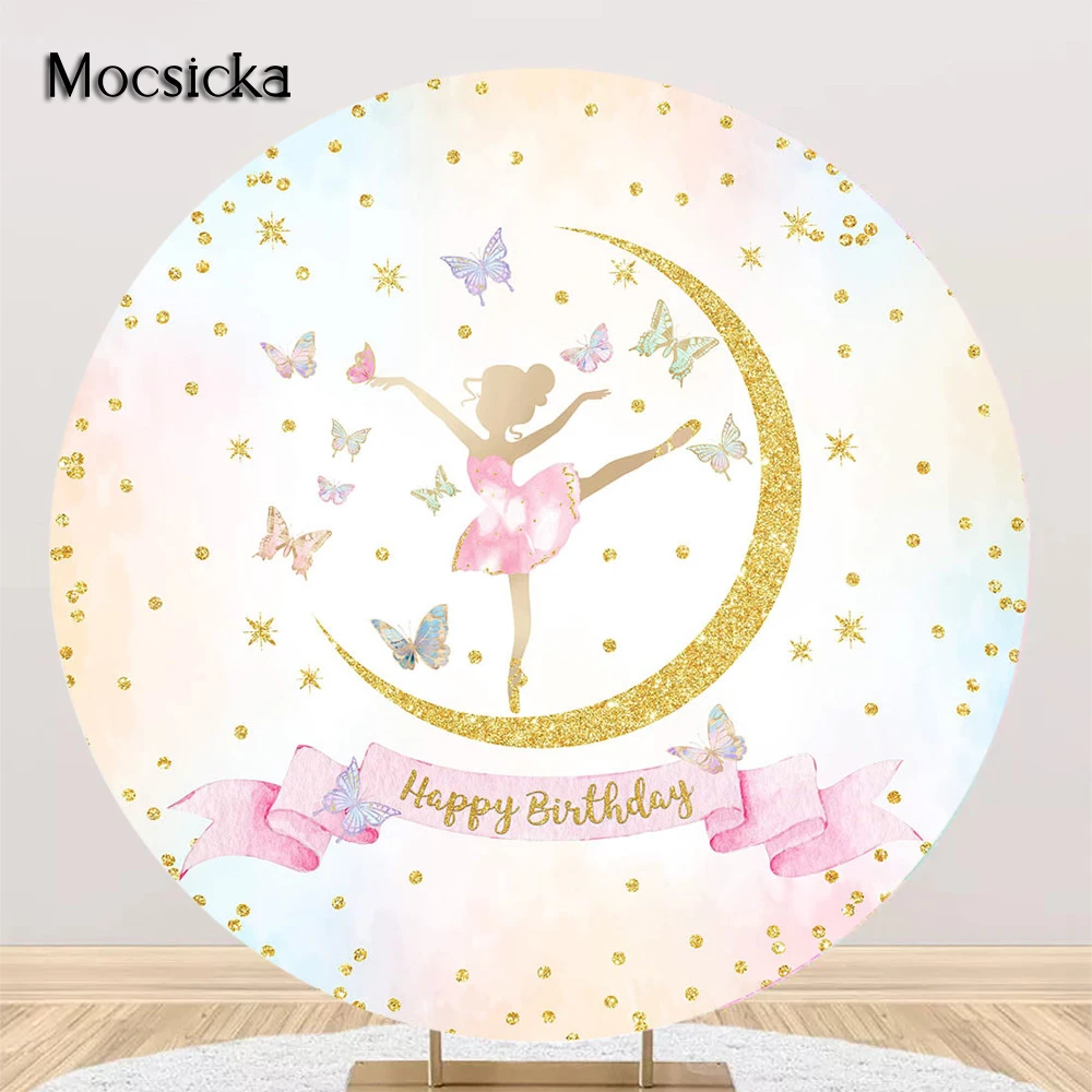 誕生日のために作られた丸い蝶の形をしたバレエダンサー 背景をテーマにした誕生日の装飾アクセサリー ゴールデンドット パーティー 背景 Aliexpress