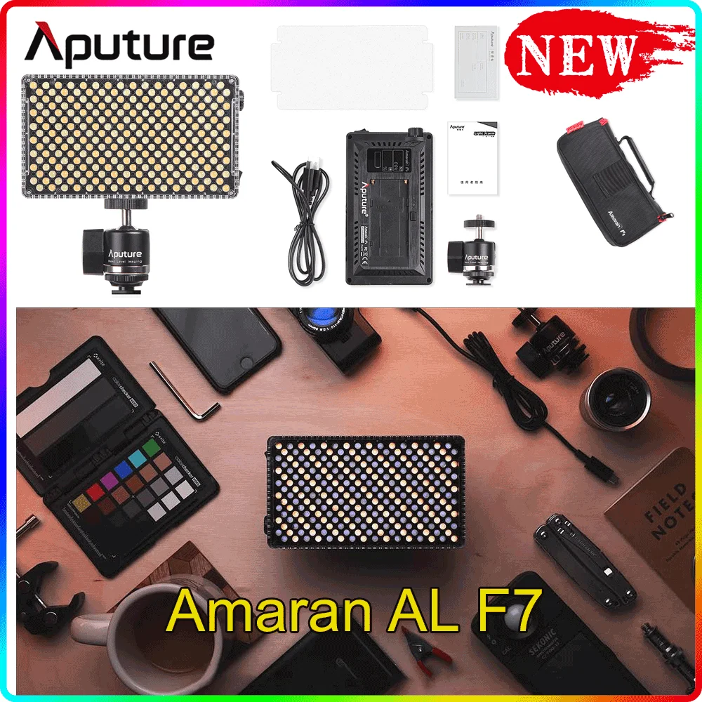 Aputure Amaran AL F7 накамерная Светодиодная лампа с цветовой температурой 3200K-9500K CRI 95 + TLCI