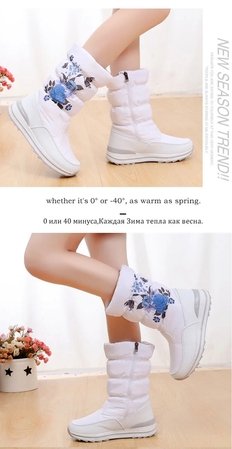 Женские зимние ботинки; зимние ботинки на платформе; водонепроницаемые Нескользящие ботинки из толстого плюша; женская зимняя обувь; теплые меховые ботинки; botas mujer; размера плюс