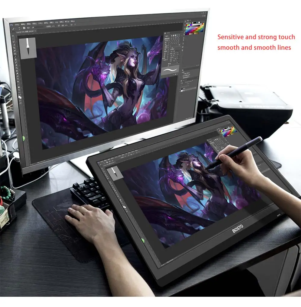 

Graphic Tablet 8192 Levels Pen Tablet Monitor IPS LCD HD Drawing Pen Display 21.5 inch