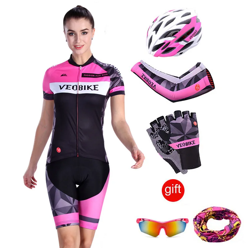 

VEOBIKE 2020 Breathable Summer Pro MTB Bike Clothing Women Sport Short Sleeve Clothes Bicycle Wear Uniform Cycling Jersey Sets