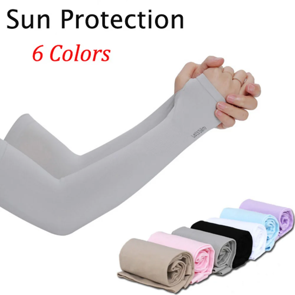 1 Pair Women And Men Sun UV Protection Ice Cooling Arm Cover For Basketball Outdoor Sports