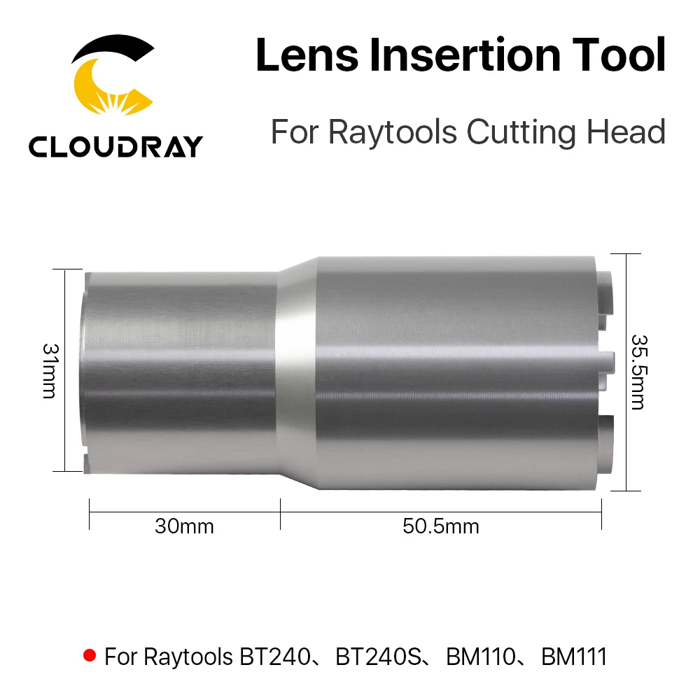 Инструмент вставки объектива Cloudray D30 для фокусировки коллиматорных линз на 1064nm BT210 BT240S волоконно-лазерная резка