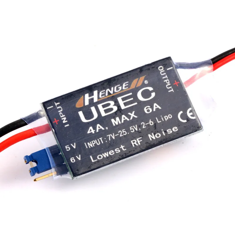 UBEC 12A pour hélicoptère RC, boîtier noir avec câbles d'entrée et sortie