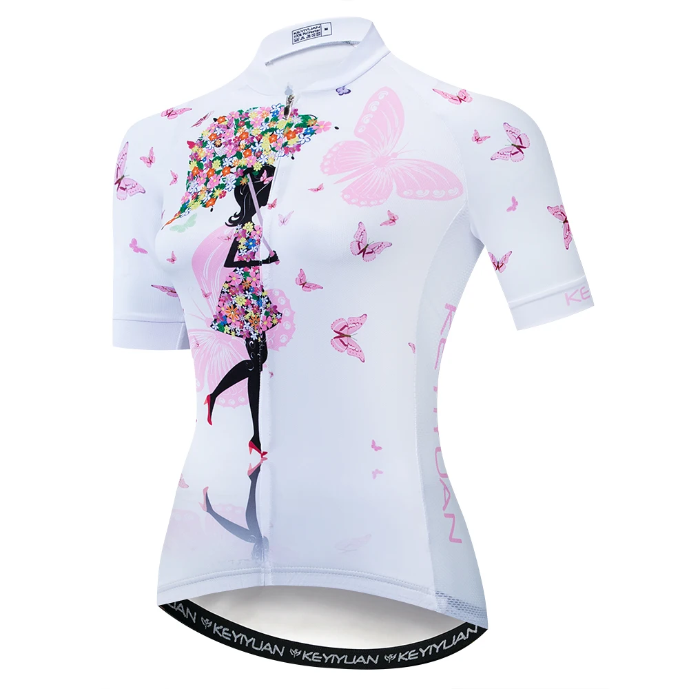 thumbnail image 1 of 2023 KEYIYUAN Camiseta de ciclismo divertida para mujer, camiseta de manga corta de verano para bicicleta de montaña, ropa para bicicleta, camiseta de carreras, maillot Velo, 1 of 5