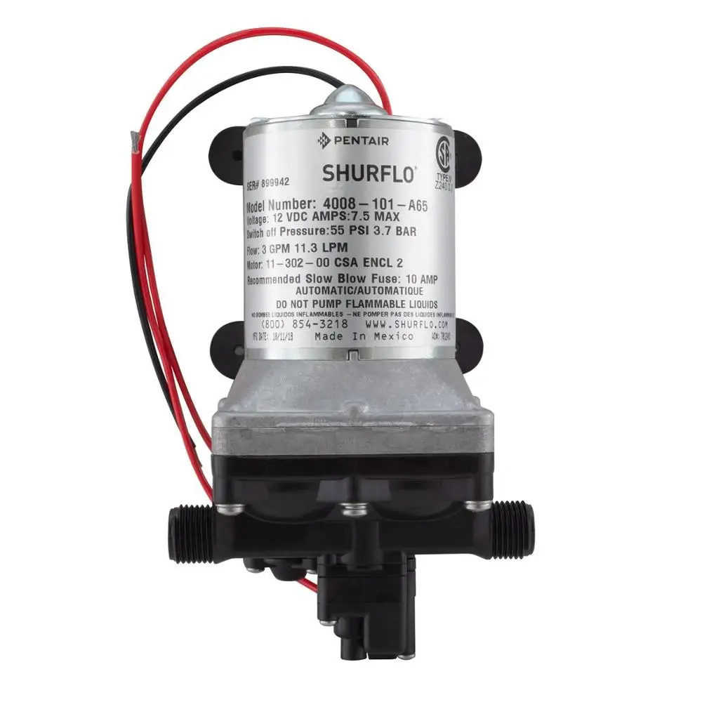 SHURFLO REVOLUTION 4008-101-A65 RV FRESH WATER PUMP 12V DC 3GPM 11.3L/min 60PSI diaphragm Pump high flow high pressure suck 1.8m