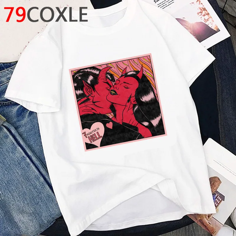 Satan Horror T Shirt Women Demon Death Scary Devil Funny T-shirt Satanism  Alien Grim Reaper Satanist Graphic T Shirts Female