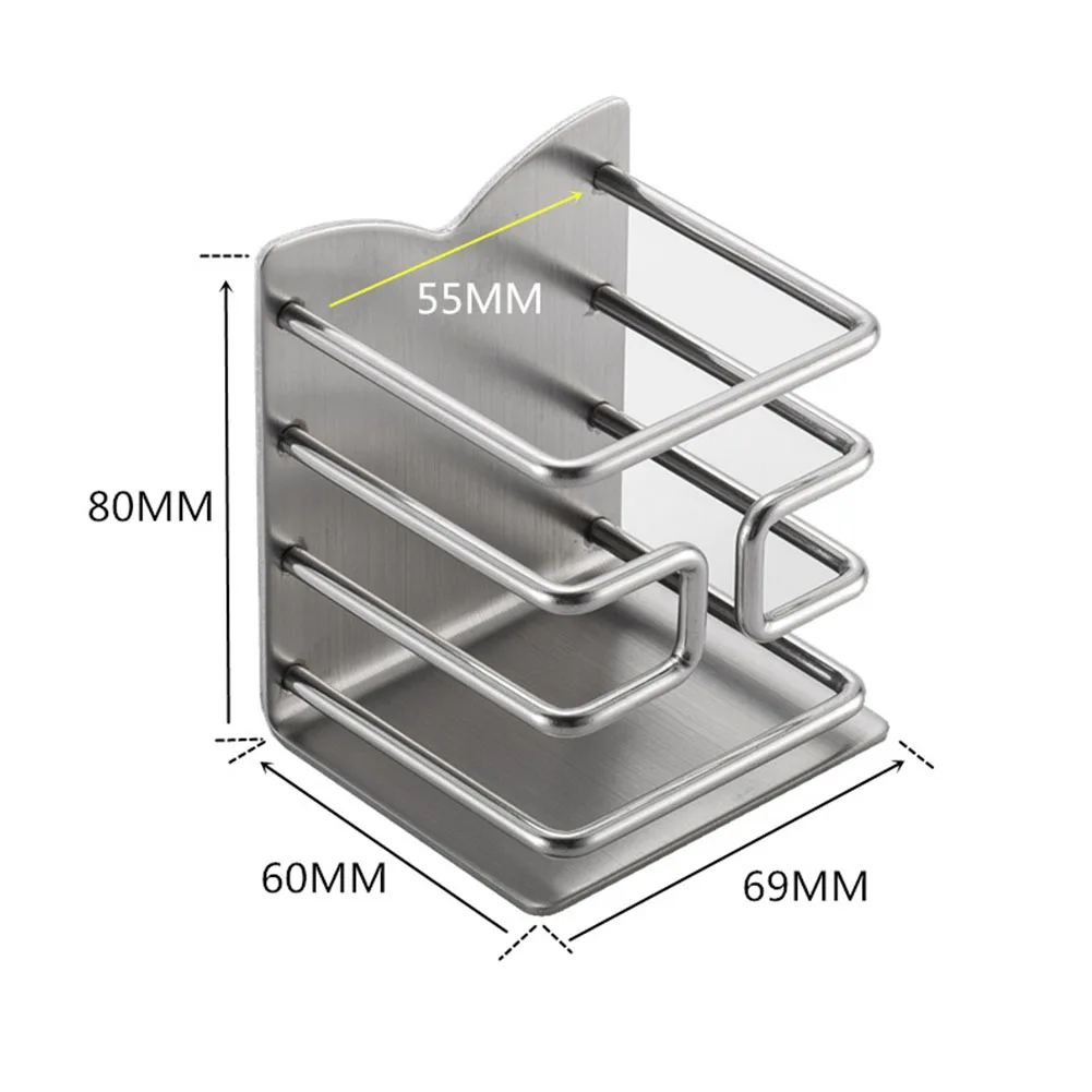 Self-adhesive Stainless Steel Easy To Use Wall Mounted Organizer Punch Free Storage Shelf Bathroom Accessories Rack Easy Install