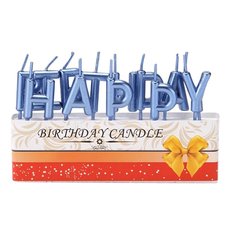 Прекрасный день рождения свечи Цветные Письмо с днем рождения свечи для торта День рождения, вечеринка, фестиваль поставки для кухни выпечки подарок - Цвет: DL