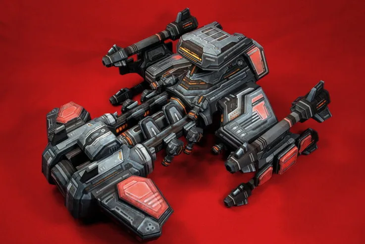 starcraft terran humano battlecruiser diy artesanato papel modelo kit altura brinquedo artesanal diy