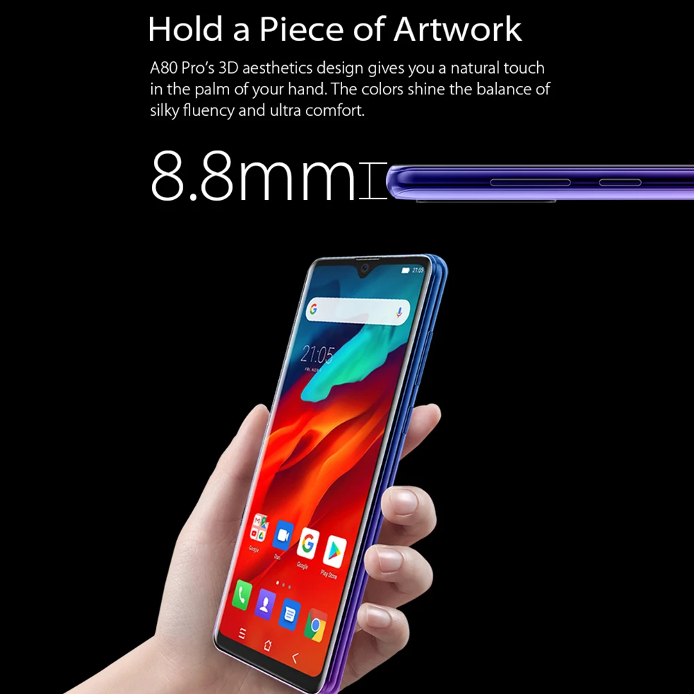Смартфон Blackview A80 Pro 4G LTE 4 Гб + 64 ГБ камеры заднего вида Восьмиядерный мобильный