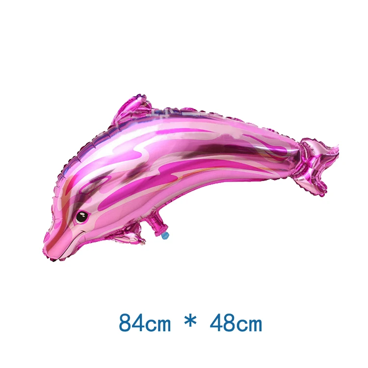 1 компл. Акула/Дельфин/рыба Шарики Мультяшные морские животные украшения для капкейков с днем рождения Дети бумага Гарланд украшения вечерние принадлежности - Цвет: Pink Dolphin-1pc