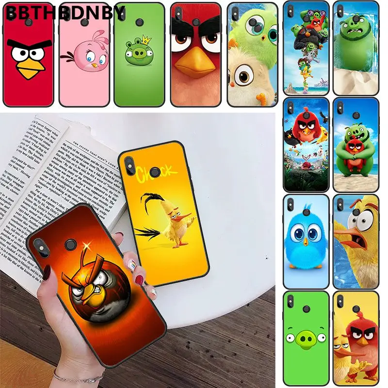 Чехол для телефона Angry Birds черный ТПУ мягкий чехол Xiaomi 8 9 se Redmi 6 6pro 6A 4X7 note 5 7 |