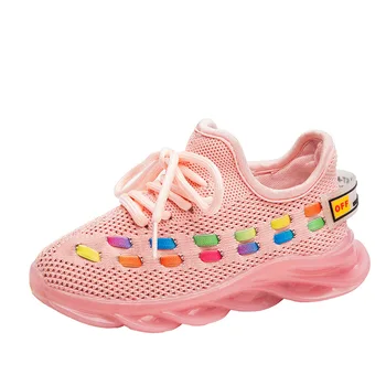 

Girls' shoes 2020 new spring and autumn sports shoes boys flying shoes single shoes breathable mesh mesh shoes children's shoes