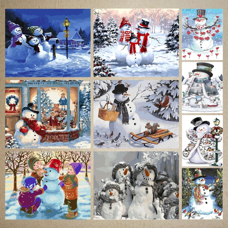 

Diamond Painting Christmas Series 5D DIY Full Drill Diamond Embroidery Mosaic Snowman Home Decorative Painting Christmas Gift