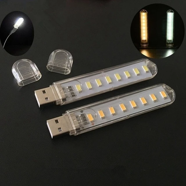 Warm White Mobile Power Lamp / 8 LED USB Night Light / LED Mini