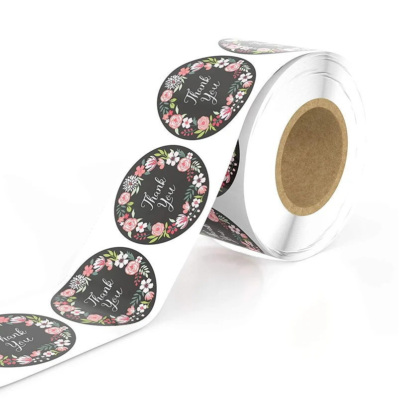 Thank You Stickers Labels Roll for Business Favors Birthday Gift Bags Baby Shower Wedding 500 Labels