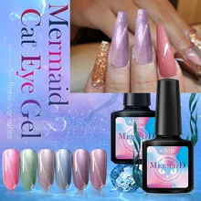 10 мл Русалка кошачий глаз лак для ногтей УФ гелевый бампер Жемчужный Цвет гель Эмаль лак для ногтей для использования с магнитом светодиодный Полупостоянный светильник