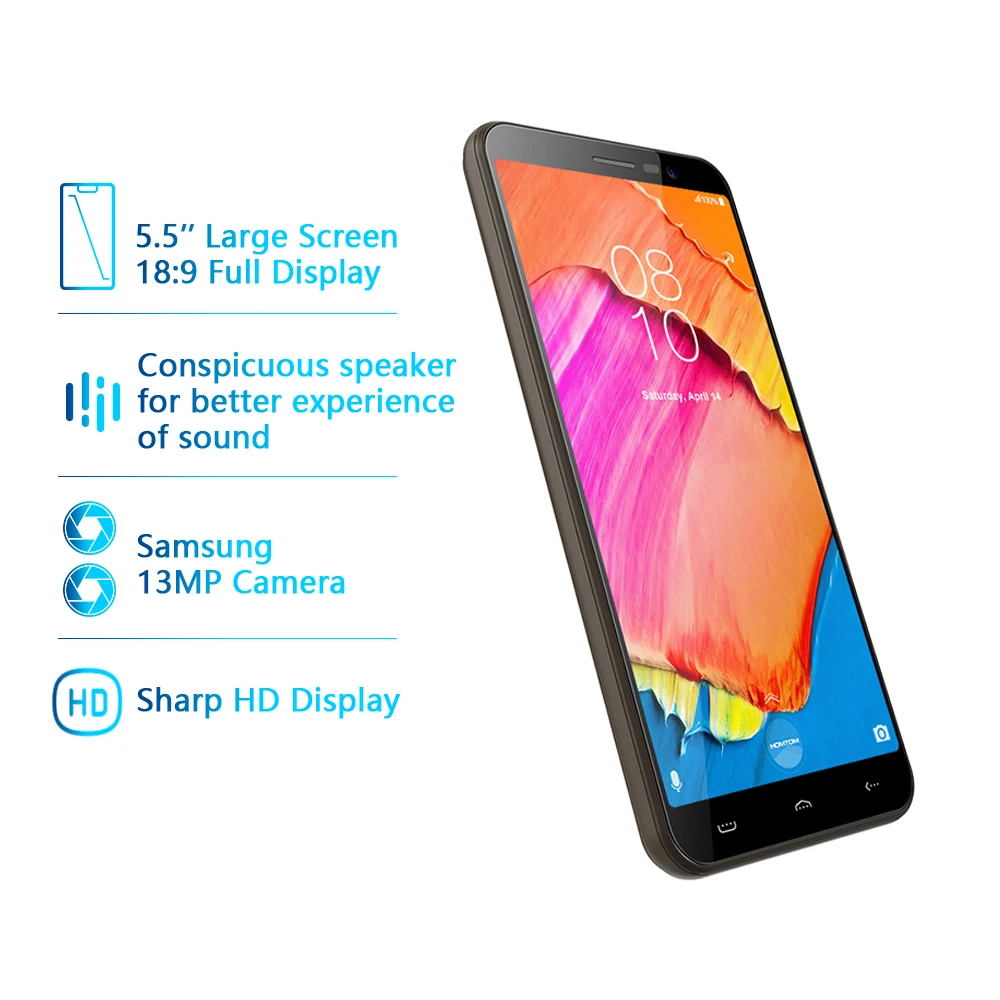 Продажа Оригинальная версия Smartphone S17 Android 8,1 смартфон четырехъядерный 5,5 дюймов распознавание лица отпечатков пальцев 2 + 16G rom 13MP + 8MP мобильный телефо...