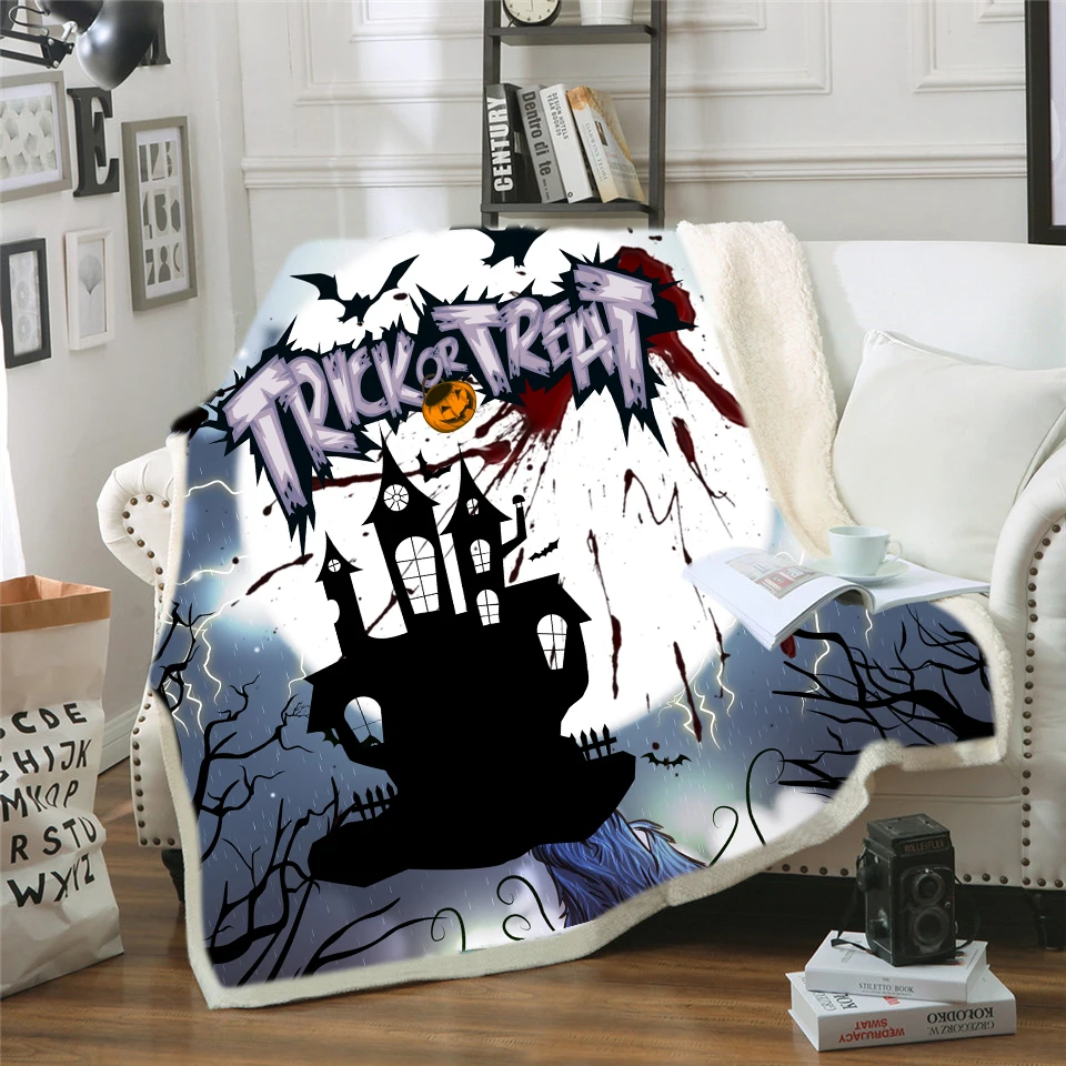 Christmas Throw Blanket Full Moon Night Sky Growling Werewolf Mythical Creature In Woods Halloween Warm Adults Blanket Blankets Aliexpress