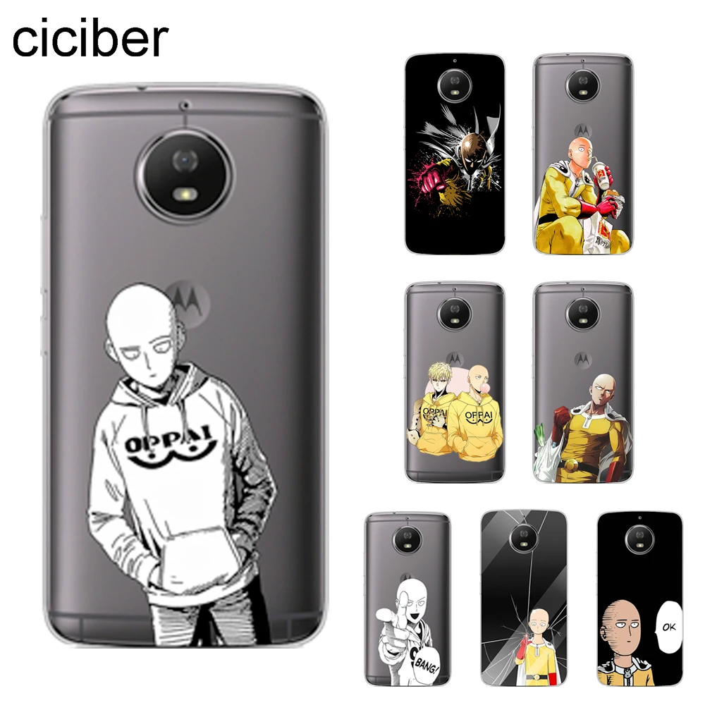 

ciciber One-Punch Man Cover For Motorola Moto ONE C Z2 Z3 G5 G4 G5S G6 P30 E3 E4 E5 Plus Play Power X4 M Phone Cases Soft TPU