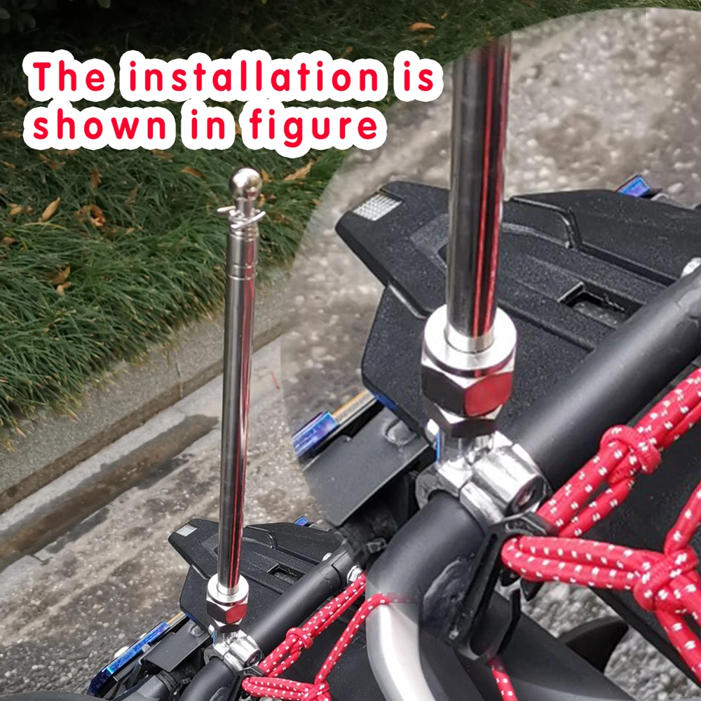 1m1.2m1.6mMotorcycle Flagpole Telescopic Polestainless steel metallic locomotive antenna bicycle bike karting pole