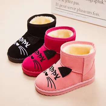 

Winter children Princess Short Boots shoes kids girls Cotton Warm Comfortable Boots girls fashion Plush Velvet snow Boots