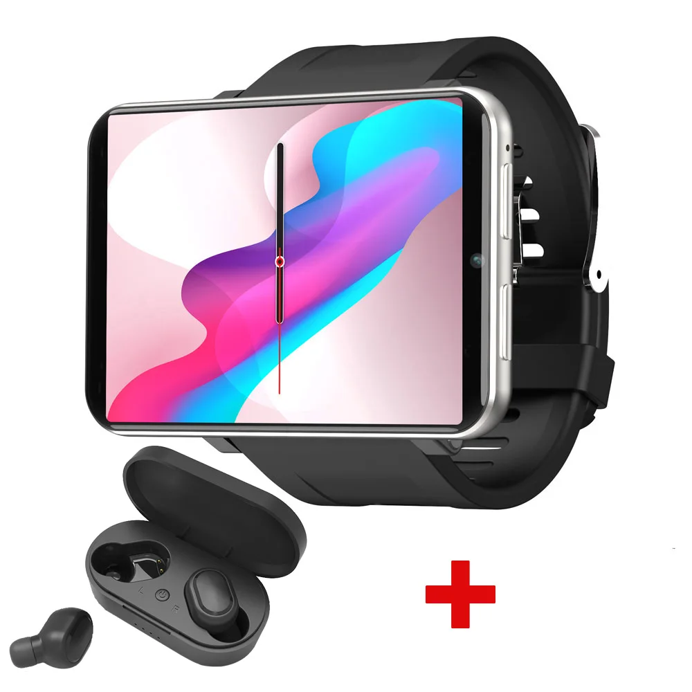 silver with earphone LEMT 2,86 дюймов Android 7,1 4G Смарт часы 3 ГБ+ 32 ГБ gps Wi-Fi сердечного ритма умные часы для мужчин с камерой 2700 мАч батарея PK LEMT - Цвет: silver with earphone