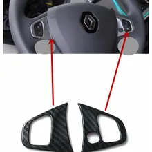 Для Renault Clio IV 2013- 5 дверей хэтчбек ABS Хром Интерьер автомобиля рулевое колесо Кнопка рамка Крышка отделка