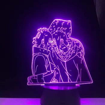 

ITACHI AND SASUKE BROTHERS LED ANIME LAMP NARUTO Japanese Anime Remote Control Colors Base Atmosphere 3d Night Christmas Lamp
