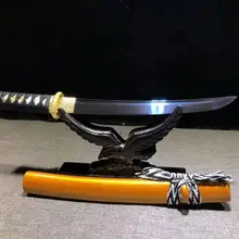 Японский вакидзаси Самурай ручной работы острый синий Марганцевый Стальной меч ниндзя Танто меч полный тан