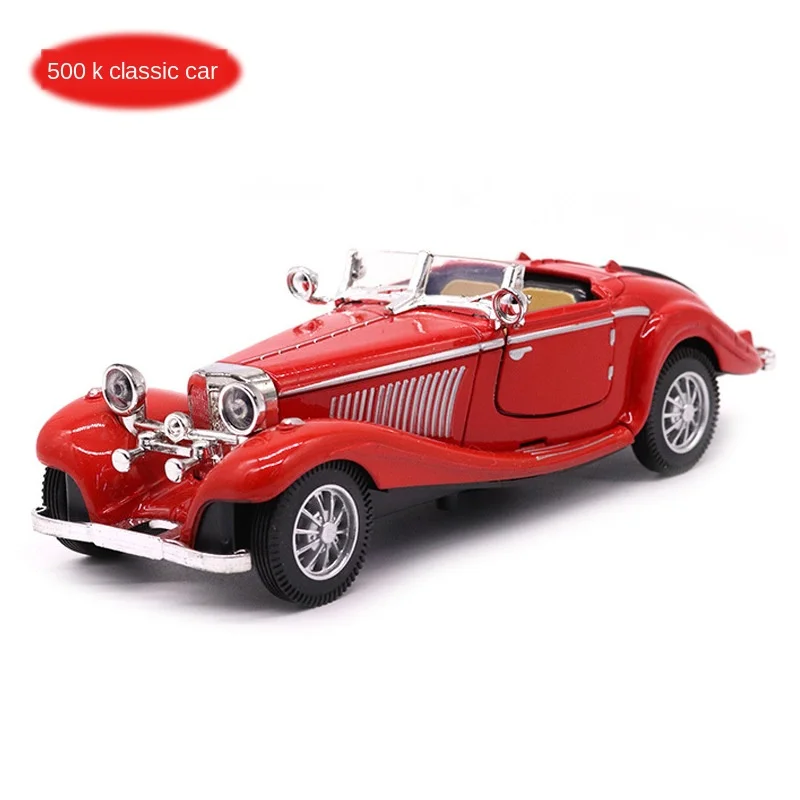 

Diecast 1:28 New Simulation 500k Alloy Pull Back Classic Classic Car Model Decoration Children Toy Car Model Boys Toys