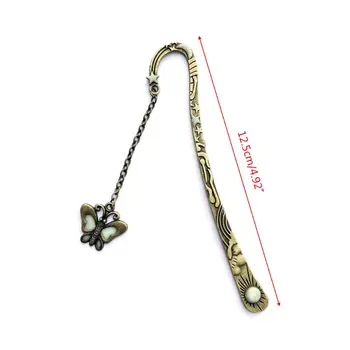 

Unique Vintage Metal Bookmark Bronze Star Sun Moon Bookmarks With Flat Butterfly Crystals Healing Stone Beaded Pendant Hairpin