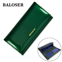 

BALOSER Genuine Leather Women Wallet Luxury Long Clutch Wallet ID Card Holder Coin Purse