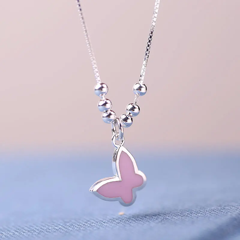 

925 Sterling Anklet Hipster Enamel Butterfly Fine Silver Foot Ornaments Genuine Product Fashion South Korea Silver Accessories 4