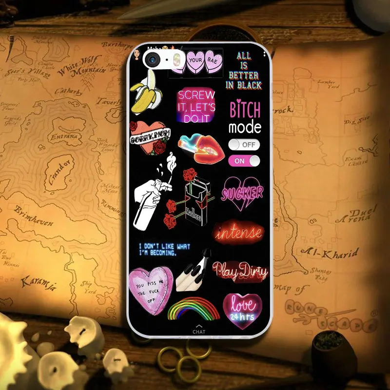 Image 6 Мягкий силиконовый чехол из ТПУ для мобильного телефона iPhone X XR XS Max 10 7 6 6s 8 Plus 4 4s 5 5S SE 5C Coque Bags Vsco Logo Collage - Цвет: Image 6
