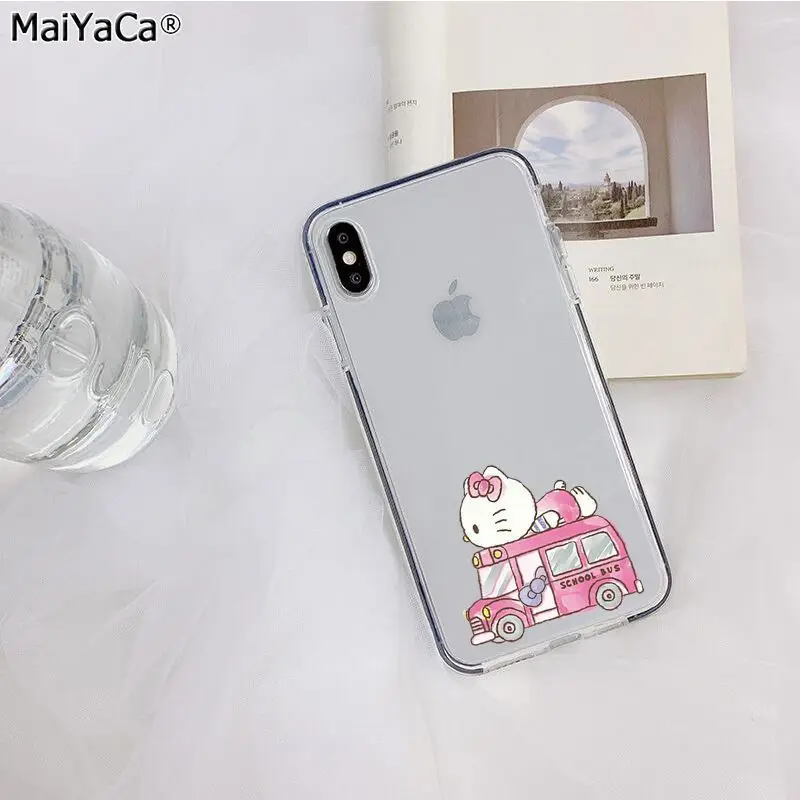 MaiYaCa милый Hello kitty на заказ fundas чехол для телефона с фото для Apple iphone 11 pro 8 7 66S Plus X XS MAX 5S SE XR Чехол для мобильного телефона
