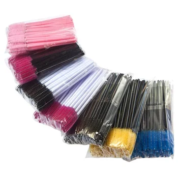 

2500pcs/50pack Colorful Brushes Wand Eyelash Brush Makeup Tool Wholesale Mascara Wands for Eyelash Extension Disposable Brush