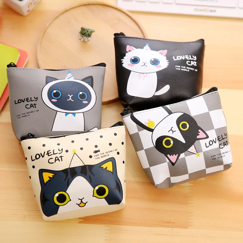 

Manufacturers Wholesale South Korea Creative Cute Cartoon Change Purse Cat PU Coin Bag Small Coin Pocket